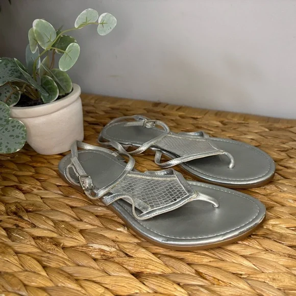 Cole Haan Silver Leather Sandals - Picture 14 of 16